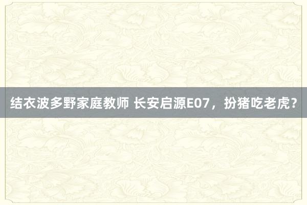 结衣波多野家庭教师 长安启源E07，扮猪吃老虎？