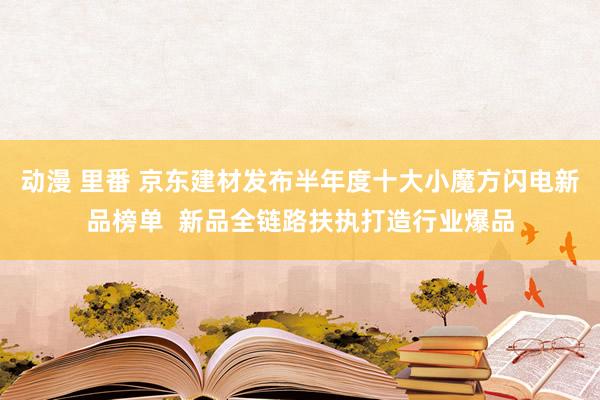 动漫 里番 京东建材发布半年度十大小魔方闪电新品榜单  新品全链路扶执打造行业爆品
