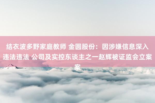 结衣波多野家庭教师 金圆股份：因涉嫌信息深入违法违法 公司及实控东谈主之一赵辉被证监会立案