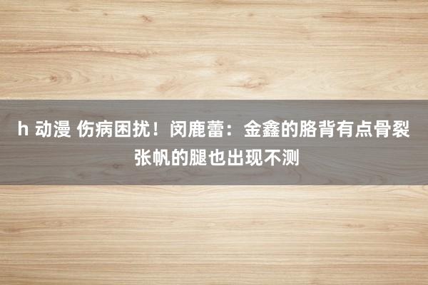 h 动漫 伤病困扰！闵鹿蕾：金鑫的胳背有点骨裂 张帆的腿也出现不测
