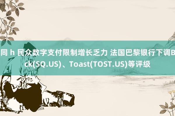 女同 h 民众数字支付限制增长乏力 法国巴黎银行下调Block(SQ.US)、Toast(TOST.US)等评级