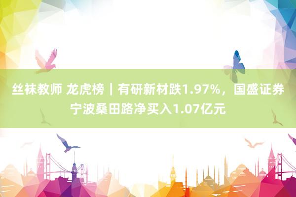 丝袜教师 龙虎榜｜有研新材跌1.97%，国盛证券宁波桑田路净买入1.07亿元