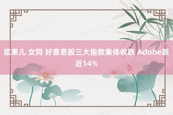 浆果儿 女同 好意思股三大指数集体收跌 Adobe跌近14%