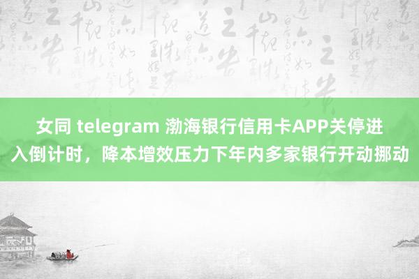 女同 telegram 渤海银行信用卡APP关停进入倒计时，降本增效压力下年内多家银行开动挪动