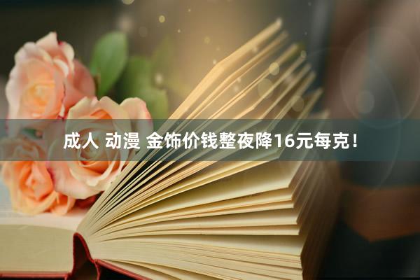 成人 动漫 金饰价钱整夜降16元每克！