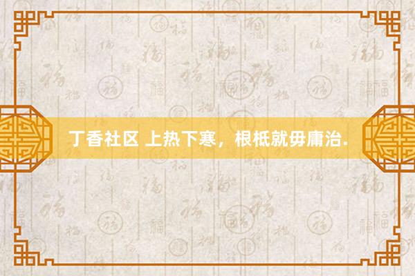 丁香社区 上热下寒,根柢就毋庸治.