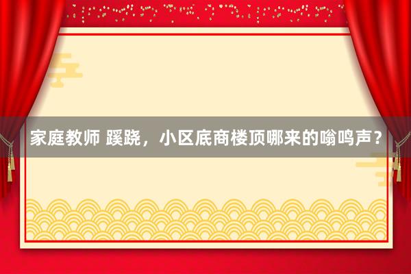 家庭教师 蹊跷，小区底商楼顶哪来的嗡鸣声？