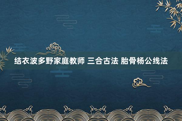 结衣波多野家庭教师 三合古法 胎骨杨公线法