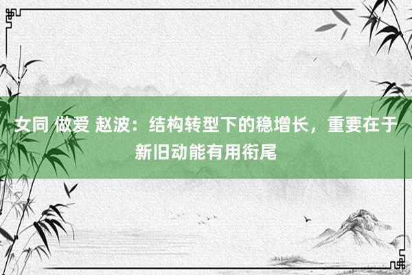 女同 做爱 赵波：结构转型下的稳增长，重要在于新旧动能有用衔尾