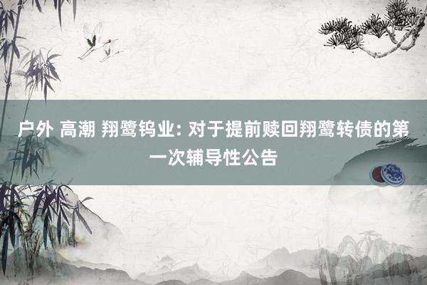 户外 高潮 翔鹭钨业: 对于提前赎回翔鹭转债的第一次辅导性公告