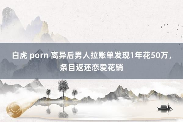 白虎 porn 离异后男人拉账单发现1年花50万，条目返还恋爱花销