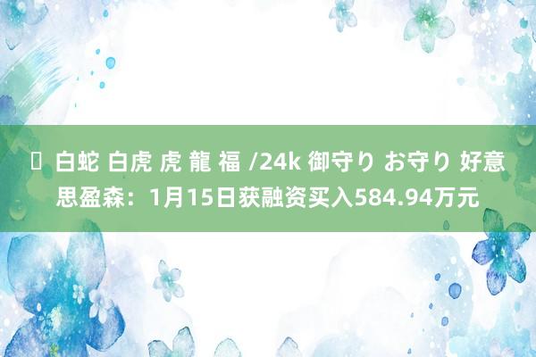✨白蛇 白虎 虎 龍 福 /24k 御守り お守り 好意思盈森：1月15日获融资买入584.94万元