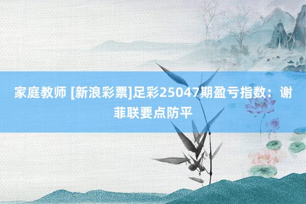 家庭教师 [新浪彩票]足彩25047期盈亏指数：谢菲联要点防平
