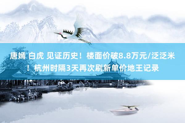 唐嫣 白虎 见证历史！楼面价破8.8万元/泛泛米！杭州时隔3天再次刷新单价地王记录