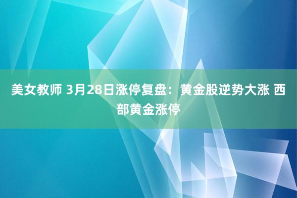 美女教师 3月28日涨停复盘：黄金股逆势大涨 西部黄金涨停