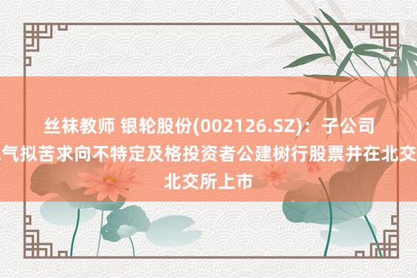 丝袜教师 银轮股份(002126.SZ)：子公司朗信电气拟苦求向不特定及格投资者公建树行股票并在北交所上市