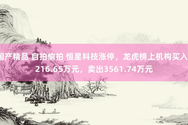 国产精品 自拍偷拍 恒星科技涨停，龙虎榜上机构买入1216.65万元，卖出3561.74万元