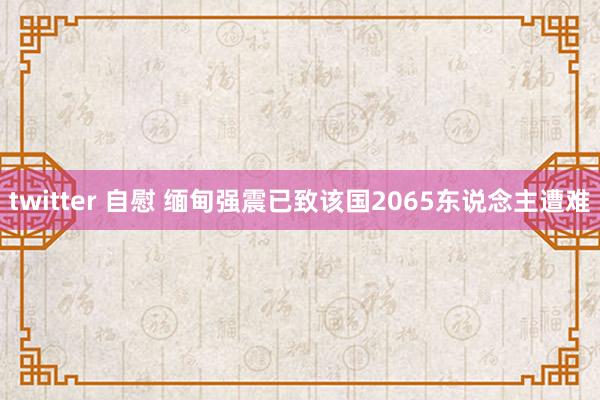 twitter 自慰 缅甸强震已致该国2065东说念主遭难