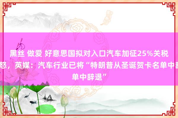 黑丝 做爱 好意思国拟对入口汽车加征25%关税引动怒，英媒：汽车行业已将“特朗普从圣诞贺卡名单中辞退”