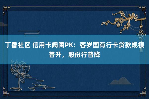 丁香社区 信用卡阛阓PK：客岁国有行卡贷款规模普升，股份行普降