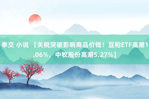 拳交 小说 【关税突破影响商品价钱！豆粕ETF高潮1.06%，中牧股份高潮5.27%】