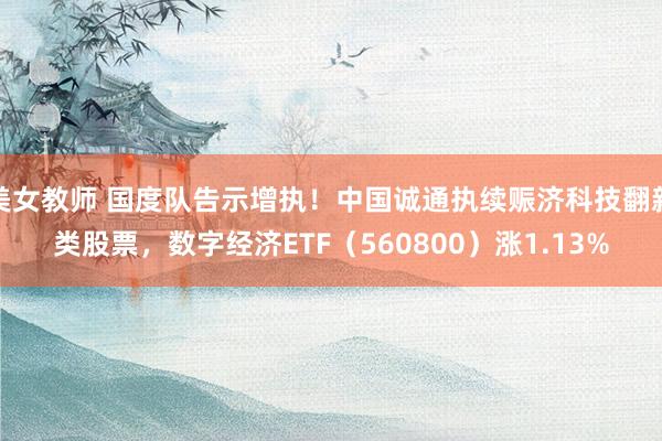 美女教师 国度队告示增执！中国诚通执续赈济科技翻新类股票，数字经济ETF（560800）涨1.13%