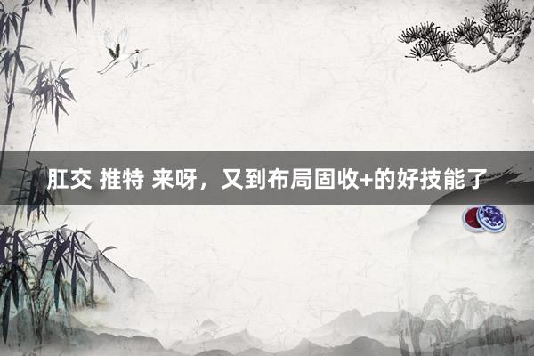 肛交 推特 来呀，又到布局固收+的好技能了