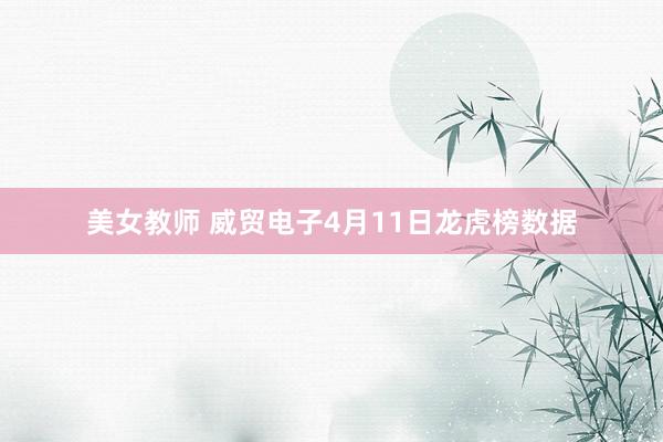 美女教师 威贸电子4月11日龙虎榜数据