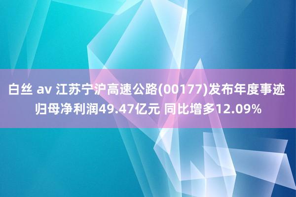 白丝 av 江苏宁沪高速公路(00177)发布年度事迹 归母净利润49.47亿元 同比增多12.09%