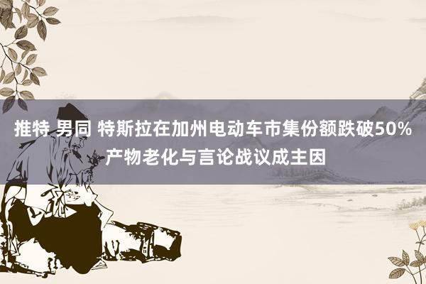 推特 男同 特斯拉在加州电动车市集份额跌破50% 产物老化与言论战议成主因