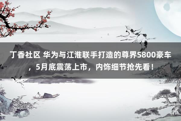 丁香社区 华为与江淮联手打造的尊界S800豪车，5月底震荡上市，内饰细节抢先看！