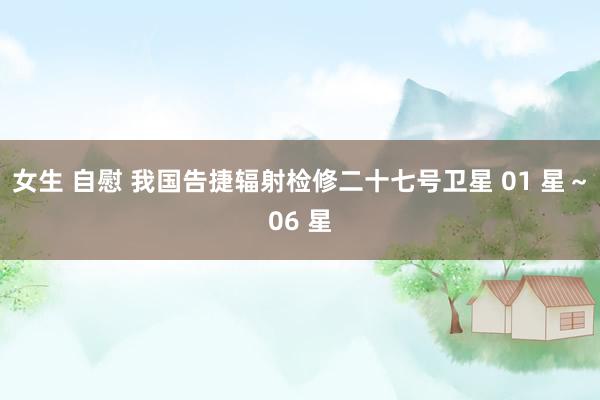 女生 自慰 我国告捷辐射检修二十七号卫星 01 星～06 星