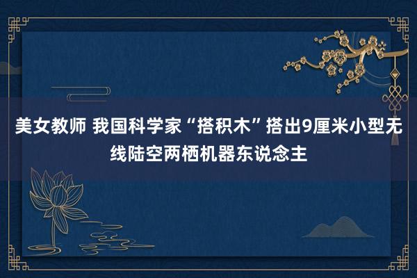 美女教师 我国科学家“搭积木”搭出9厘米小型无线陆空两栖机器东说念主