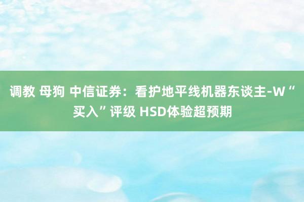 调教 母狗 中信证券：看护地平线机器东谈主-W“买入”评级 HSD体验超预期