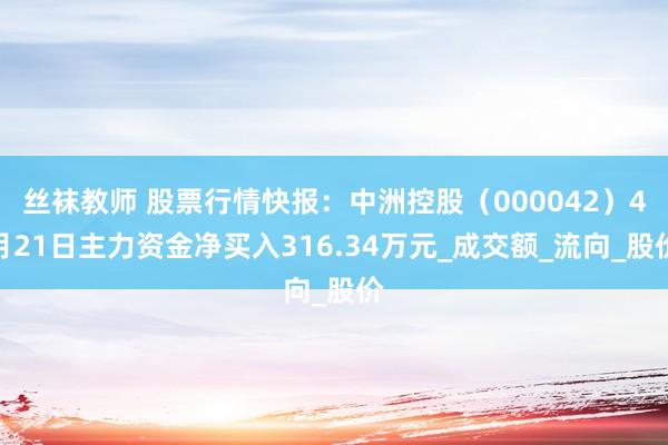 丝袜教师 股票行情快报：中洲控股（000042）4月21日主力资金净买入316.34万元_成交额_流向_股价