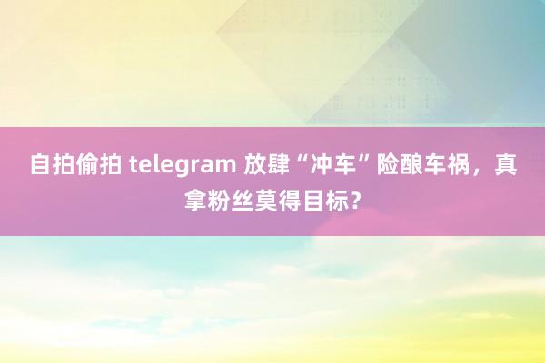 自拍偷拍 telegram 放肆“冲车”险酿车祸，真拿粉丝莫得目标？
