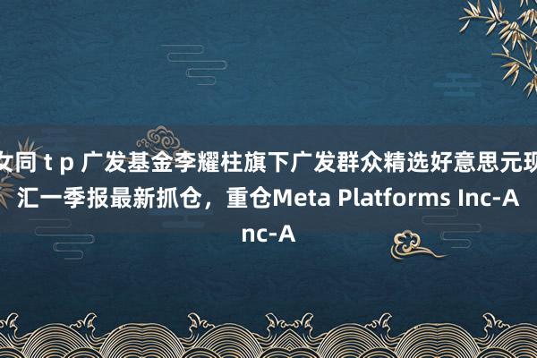 女同 t p 广发基金李耀柱旗下广发群众精选好意思元现汇一季报最新抓仓，重仓Meta Platforms Inc-A