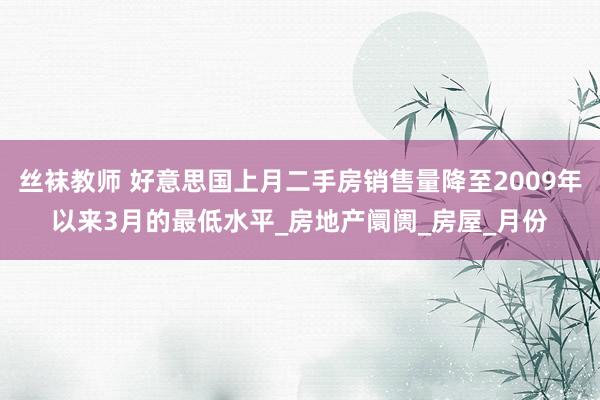 丝袜教师 好意思国上月二手房销售量降至2009年以来3月的最低水平_房地产阛阓_房屋_月份