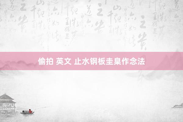 偷拍 英文 止水钢板圭臬作念法