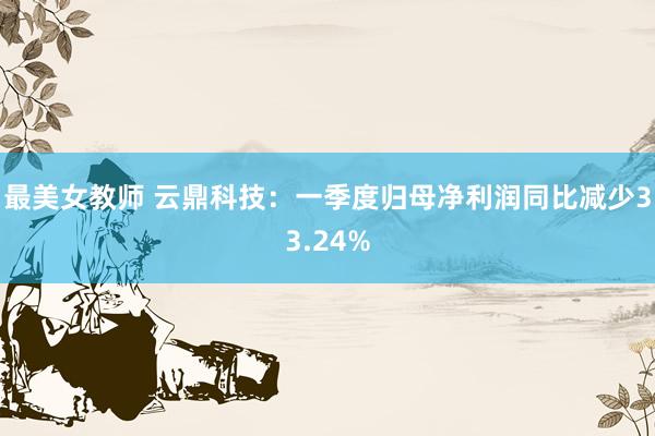 最美女教师 云鼎科技：一季度归母净利润同比减少33.24%