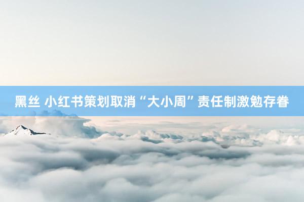 黑丝 小红书策划取消“大小周”责任制激勉存眷